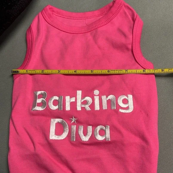 BNWT PARISIAN PET PINK BARKING DIVA COTTON OVER THE HEAD DOGGY TANK TOP … - Picture 9 of 9
